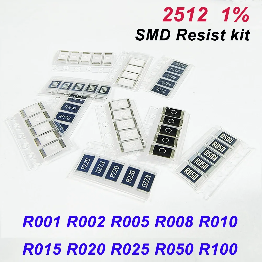 50 Teile/satz 2512 SMD Widerstand Kit R010 Zu 1R00 Niederwiderstand Widerstand Pack 1% Satz Widerstand Image