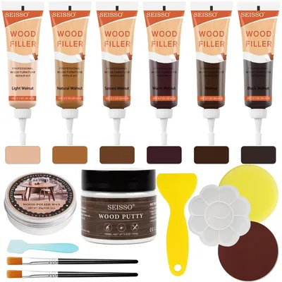 Wood Furniture Repair Kit Wood Polish Repair Wax for Hole Scratch Crack Wood Filler Hardwood Laminate Vinyl Floor Repair Kit