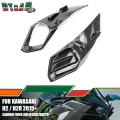 For Kawasaki Ninja H2 H2R 2015-2023 2024 100% Carbon Fiber Air Intake Ducts Cover Side Panels Fairing Kit Motorcycle Accessories