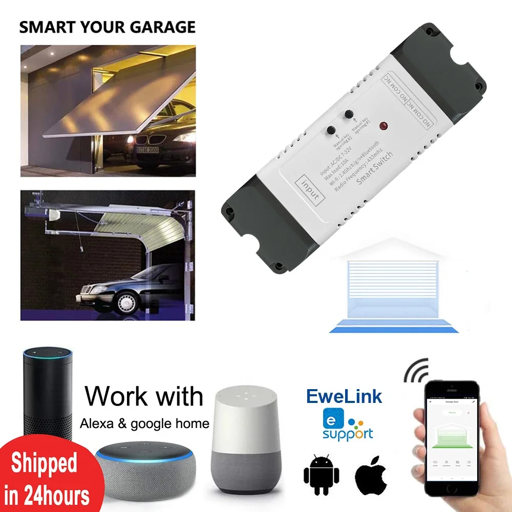2ch ewelink app wifi smart switch motor vorwärts und rückwärts garagentor öffner/drahtloser schalter timer alexa Image