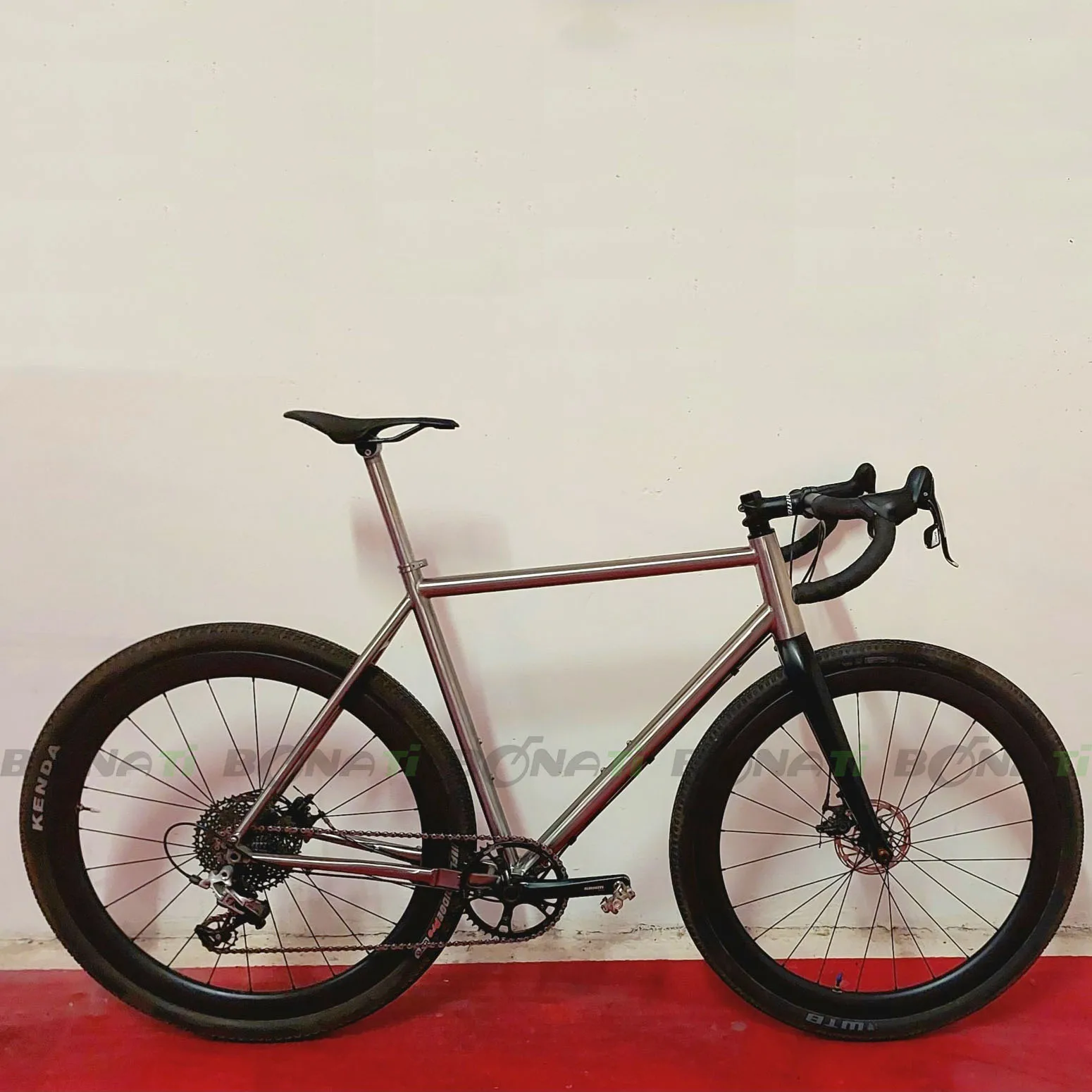 Leichter Titan-Kies-Fahrradrahmen, Rennrad-Rahmenset, 142 x 12 mm, 700 °C x 54 °C Image