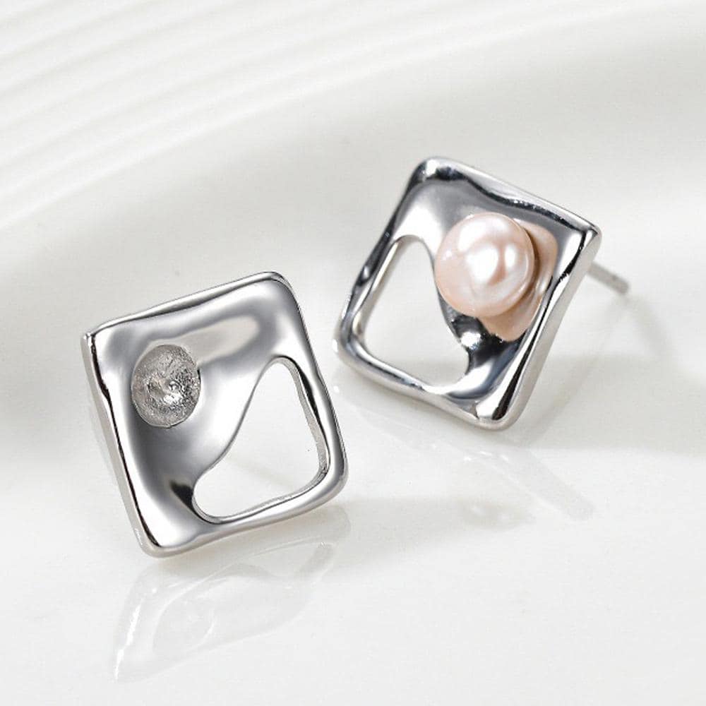 1 paio di montature per orecchini in argento sterling massiccio 925, montature per orecchini a bottone all'ingrosso per perle o pietre preziose, eleme
