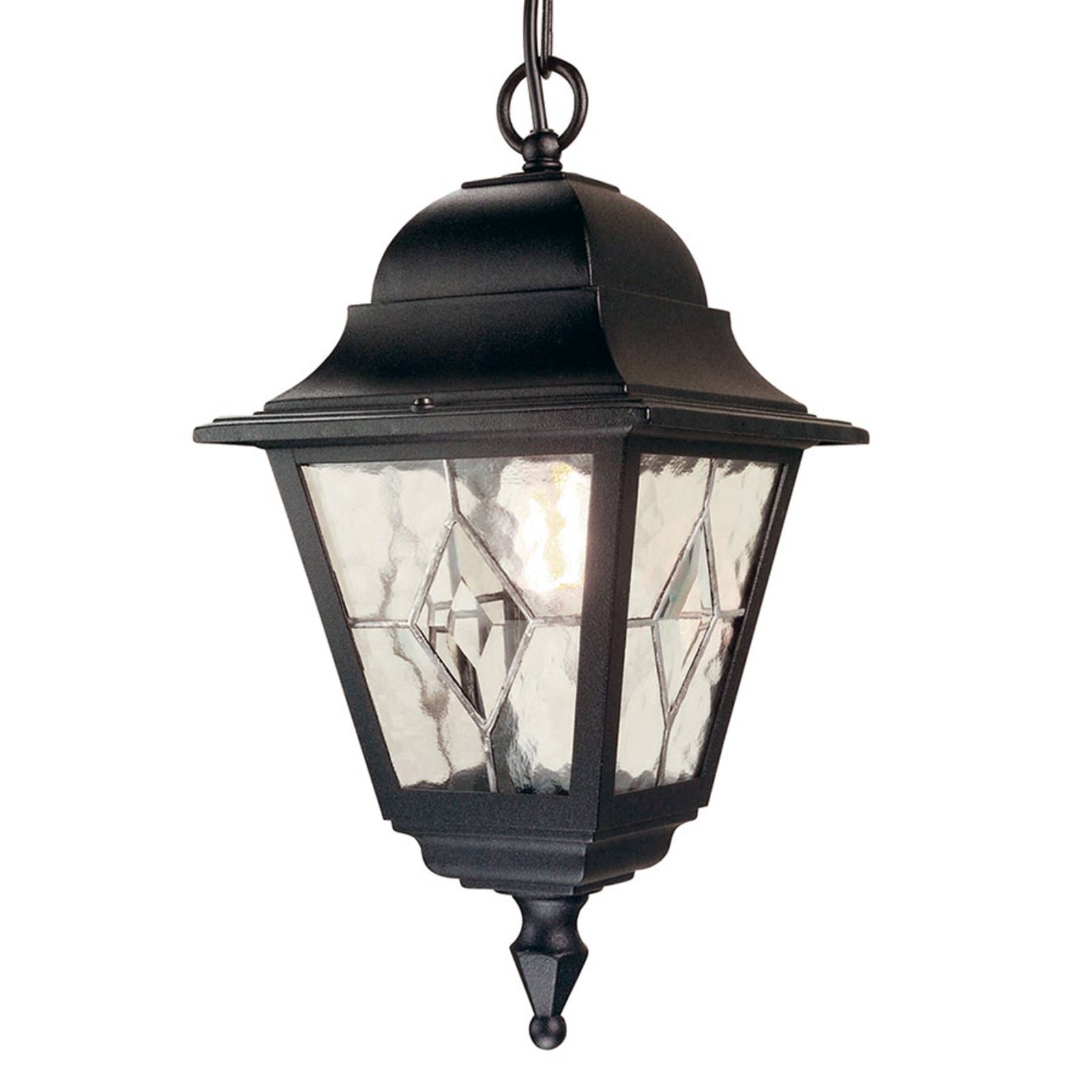 Elstead Norfolk NR9 outdoor hanging light NR9, dimmable, Black, Glass, Antique, Ceiling Light Outdoor