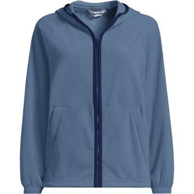 Anyweather Hooded Fleece Jacket, Women, size: 28-30, plus, Blue, Polyester, by Lands' End