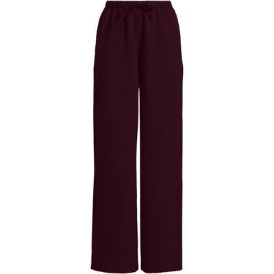 Flowing Woven Trousers with Elastic Waistband, Women, size: 8, regular, Red, by Lands' End