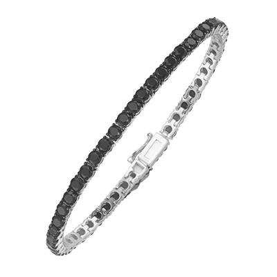 Armband "mit schwarzen Zirkonia, Silber 925", schwarz, GIORGIO MARTELLO MILANO, Armbänder, Damen, 18,5cm, Silber 925 (Sterlingsilber) Image