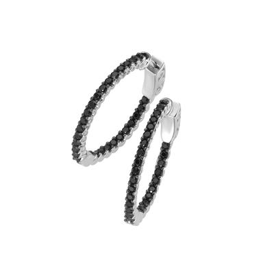 Paar Creolen "mit schwarzen Zirkonia, Silber 925", schwarz, GIORGIO MARTELLO MILANO, Ohrringe, Damen, Silber 925 (Sterlingsilber) Image