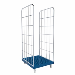 Oswald Transportgeräte Rollbehälter 2-seitig, Rollplatte aus Kunststoff, 724 x 815 x 1.830 mm, 500 kg, Nutzhöhe 1.640 mm, Kieselgrau Image