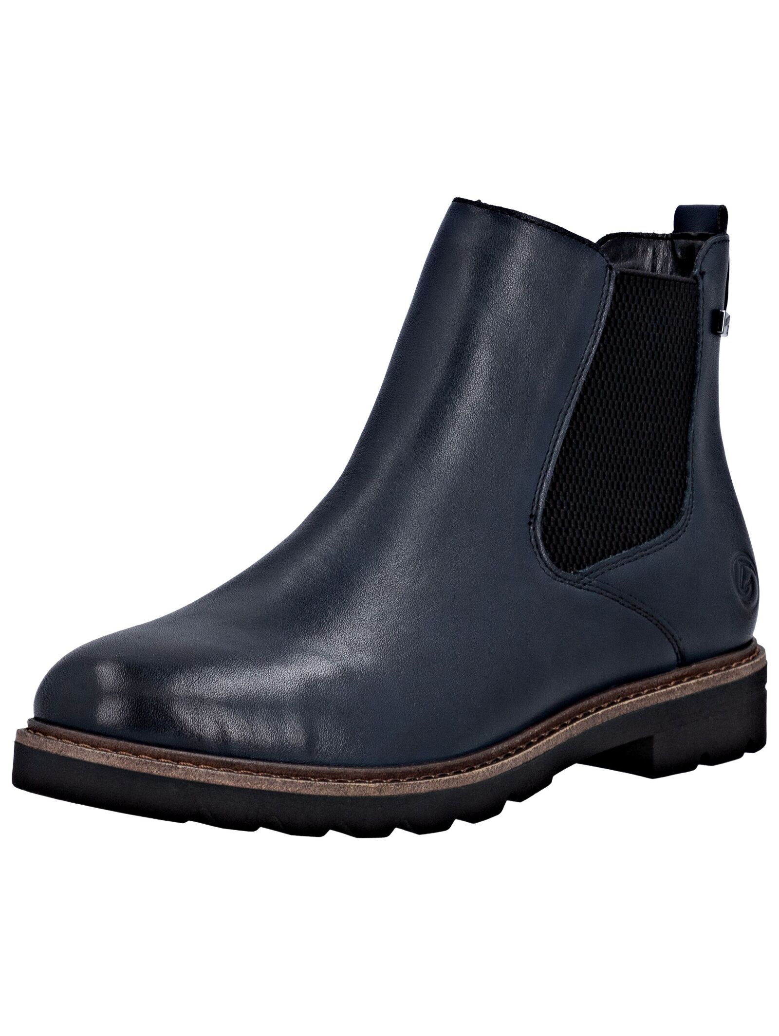 Stiefelette REMONTE "Remonte Stiefelette Leder/Textil", Damen, Gr. 39, schwarz (blau, schwarz), Leder, Textil, Schuhe Stiefelette
