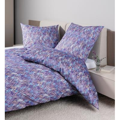 Bettwäsche JANINE "Mako-Satin98121 07", bunt (lila bunt), B/L: 135cm x 200cm, , Mako-Satin, B/L: 80cm x 80cm, Mako-Satin, Obermaterial: 100% Baumwolle, Bettwäsche, mit Reissverschluss Image