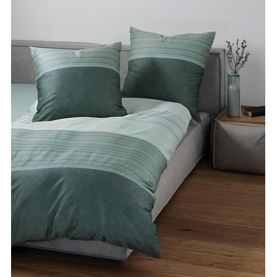 Bettwäsche JANINE "Mako-Satin98124 07", grün, B/L: 135cm x 200cm, , Mako-Satin, B/L: 80cm x 80cm, Mako-Satin, Obermaterial: 100% Baumwolle, Bettwäsche, mit Reissverschluss Image