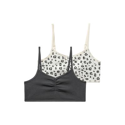 Bustier BUFFALO, Mädchen, Gr. 134/140, N-Gr, anthrazit, bedruckt, Jersey, Obermaterial: 92% Baumwolle, 8% Elasthan (LYCRA), bedruckt, unifarben, Basic, körpernah, BHs, mit verstellbaren Trägern Image