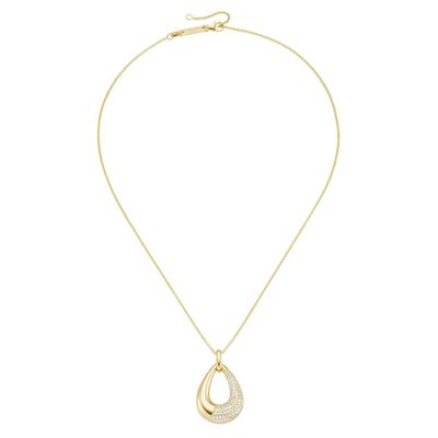 Kette mit Anhänger "Anhänger mit weißen Zirkonia, Silber 925", gold, GIORGIO MARTELLO MILANO, Halsketten, Damen, 45cm, Silber 925 (Sterlingsilber) Image
