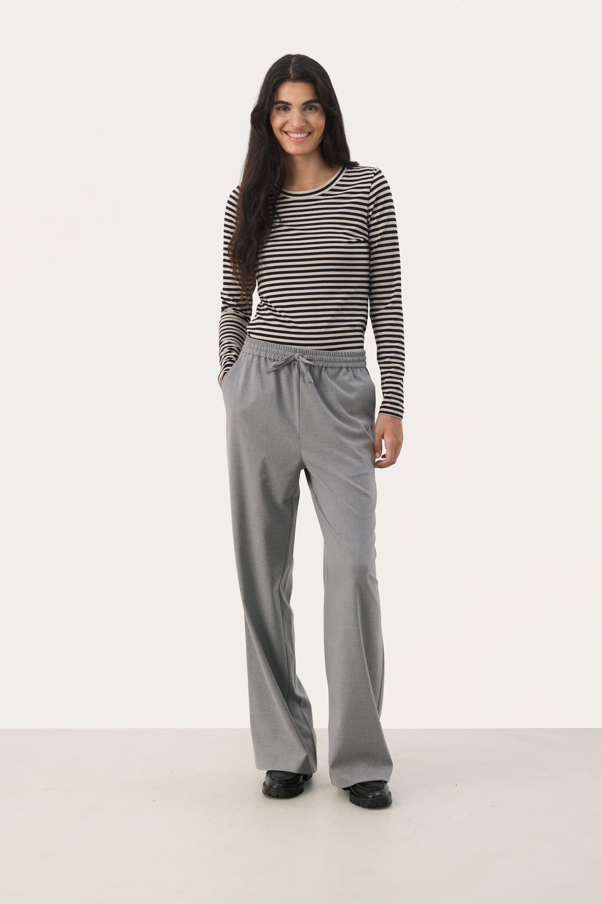 Pants Suiting Easy fit Medium Grey Melange Image