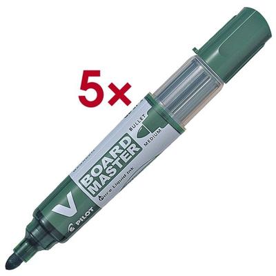 Pilot 5x Whiteboard-Marker »V-Board Master« nachfüllbar mit Patronen-System grün Image