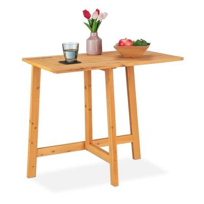 relaxdays Rechteckiger Klapptisch aus Holz hellbraun braun Image