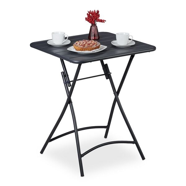 relaxdays Klappbarer Balkontisch anthrazit grau