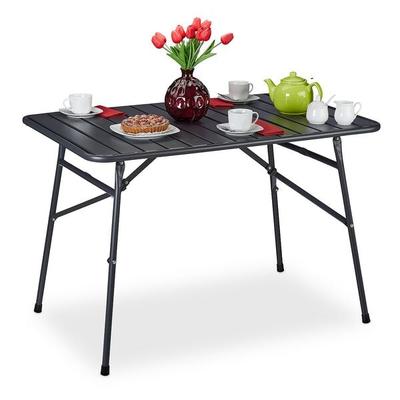 relaxdays Klappbarer Gartentisch anthrazit grau Image