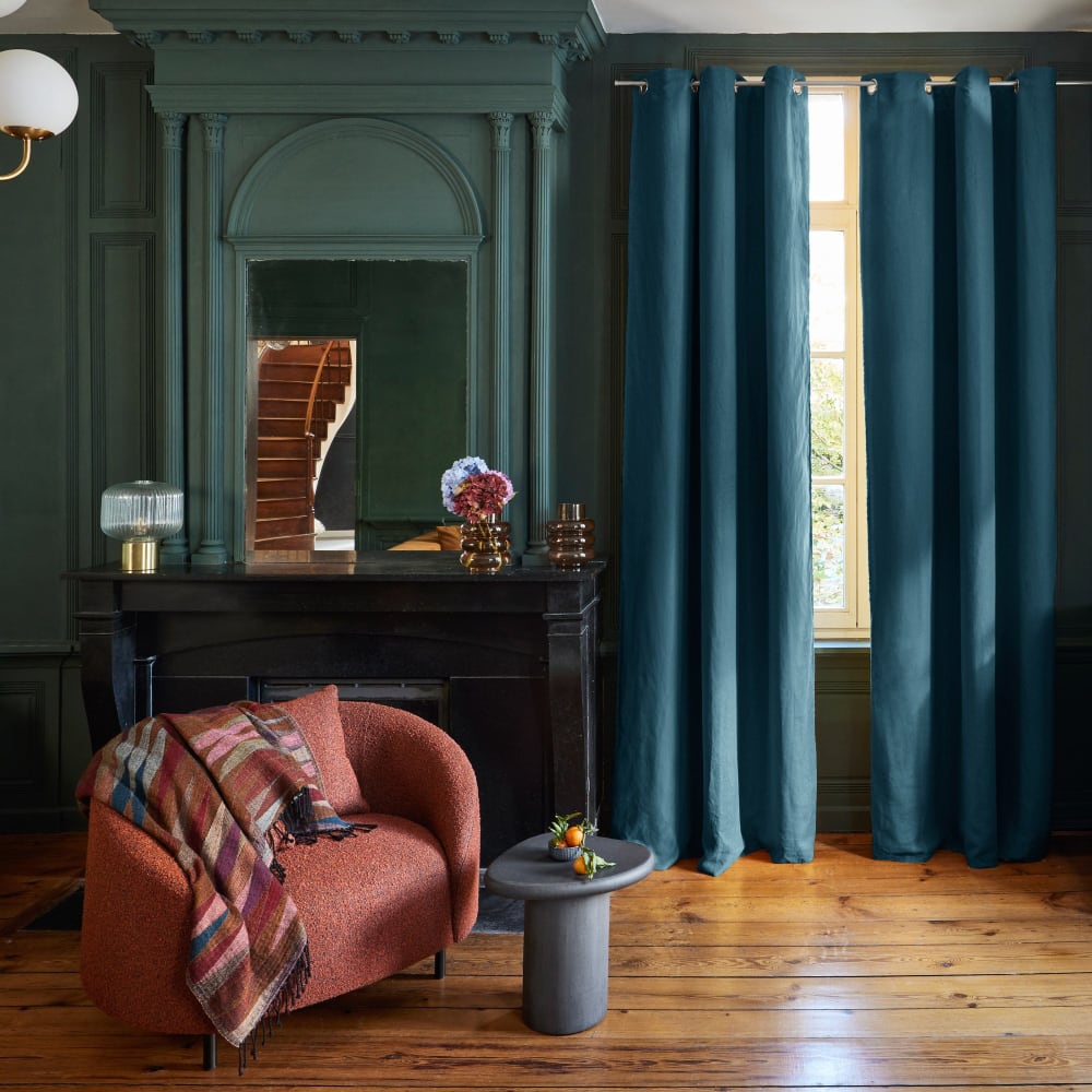 Tenda ad occhiello foderata di oscurante Lavaggio olio 140x345 cm