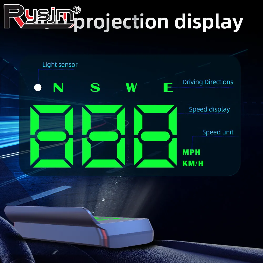 Neue Head-up-Display Auto GPS Tacho Geschwindigkeit Meter Gauge KMH/MPH Auto Elektronik W2S HUD Projektor USB plug Und Play Image