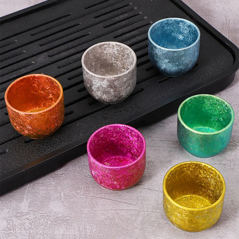 100 ml Teetasse aus reinem Titan, doppelschichtige isolierte Kaffeetasse, Kristall-Bierkrug, Geschenke, Outdoor-Wasserbecher für Reisen und Camping Image