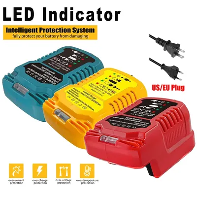 DC18RC 18 Volt Lithium Battery Charger Replacement for Makita/Milwaukee/Dewalt 18V Lithium-Ion Battery Mini Compact Charge