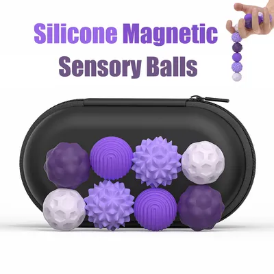 Bolas sensoriales magnéticas de silicona para niños y adultos, juguete sensorial para aliviar la ansiedad y el estrés