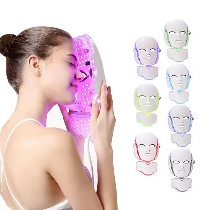 7 Photonen farben LED Gesichts maske reduzieren Falten Bleaching Beauty Machine Straffung Haut elektrische Gesichts maske Image