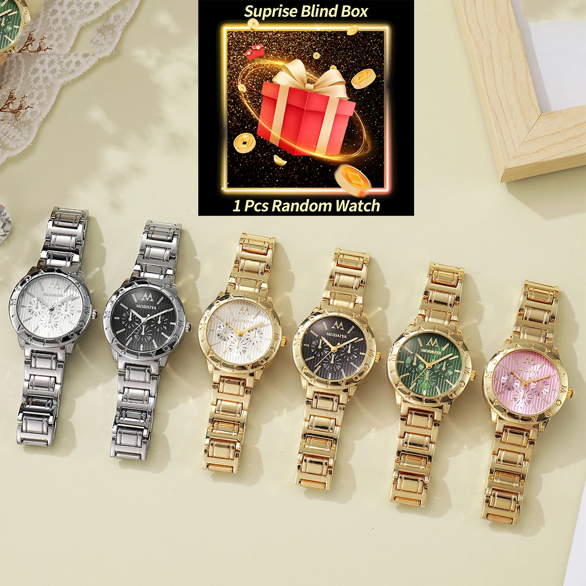 1PC Überraschung Mystery Uhr Blind Box-Luxus Frauen Uhren Mode Analog Quarz Armbanduhr für Mädchen Uhr Geschenk Reloj mujer Image