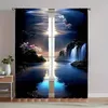 2-teiliges Set, elegante Verdunkelungsvorhänge mit Blumendruck – 41,3" x 90,5", geräuschreduzierende Lichtfilterplatten mit Stangentasche, 3D P