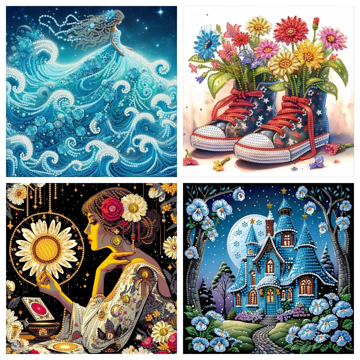 1, DIY-Diamant-Gemälde-Set mit Kristallhandwerk, rahmenloses Cartoon-Figur-Muster, dekorative Malerei, geeignet für Heimdekoration Image