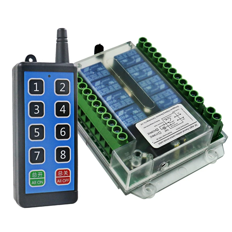 Il miglior interruttore di controllo remoto wireless Rf a 8 canali DC 9-72V Interruttore di controllo del motore remoto senza fili con telecomando