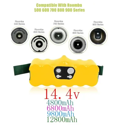 Roomba Battery Original 14.4V Vacuum Cleaner Battery iRobot Roomba 500, 600, 700, 900, 650, 780, 800 Series Lithium ion Battery