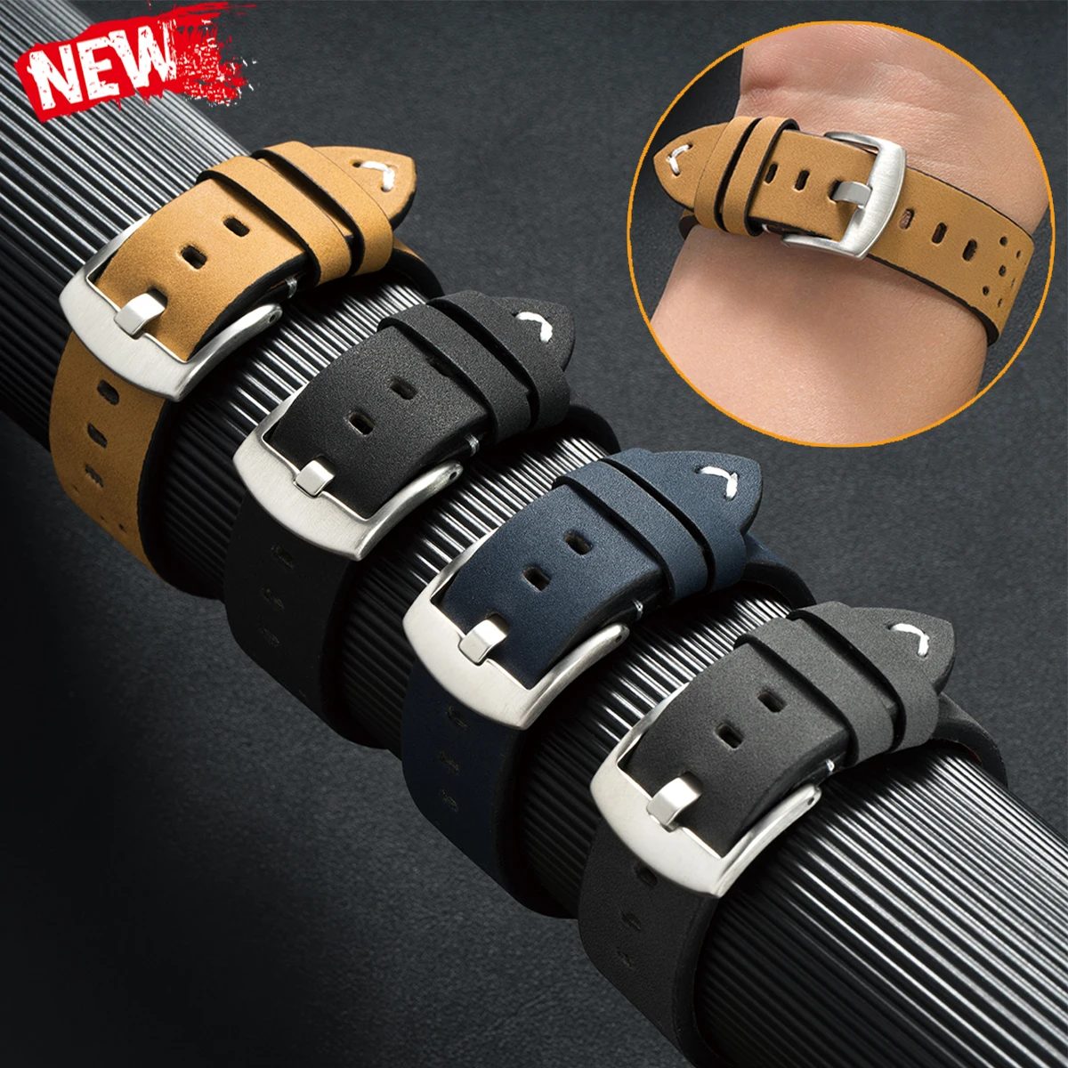 Atmungsaktives Lederarmband für Samsung Galaxy Watch 8/8 Classic 46 mm Sportarmband für Galaxy 8 40 44 mm Ersatz-Smartwatch-Armband Image