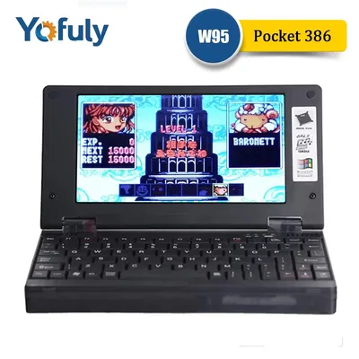Yofuly 386 Retro Laptop Windows3.11 Windows95/DOS Game Notebook Computer Sound Card VGA IPS Integrated Computer Games