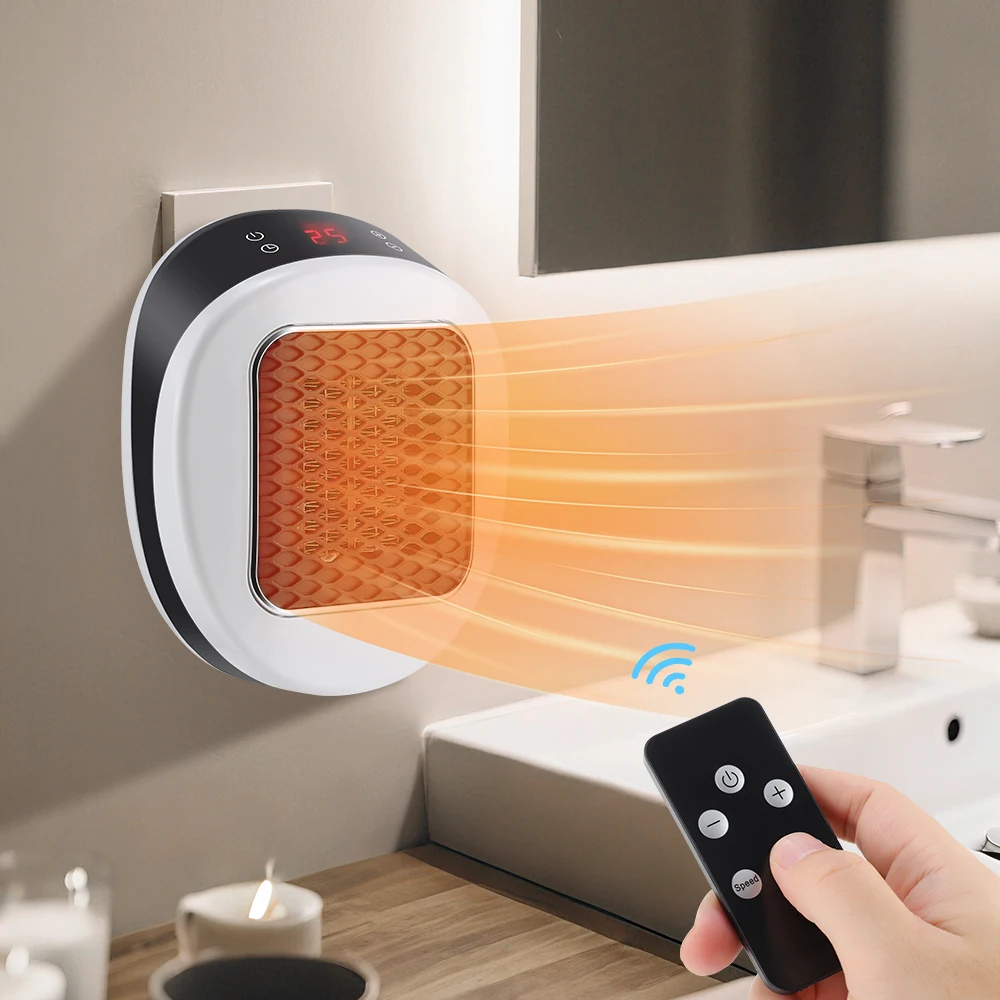 600W maison chauffage électrique hiver corps plus chaud Portable prise murale espace chauffage avec télécommande bureau chauffage rapide chauffage Mini