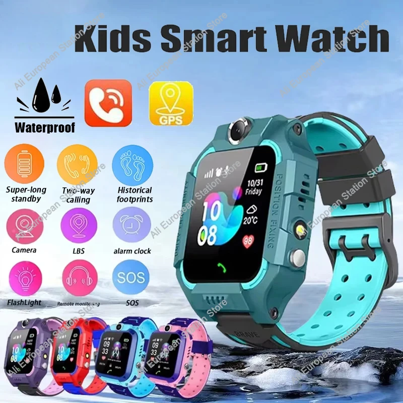 Kinder 4G Smart Uhr SOS GPS Standort Sim Karte Anruf Kind SmartWatch Kamera Wasserdicht Jungen Mädchen Geschenk für Ios Android 2025 Image