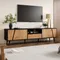 Meubles TV 180*40*46cm, avec tiroirs et 2 placards, meuble TV moderne avec 6 pieds de support en bois massif, adapté au salon