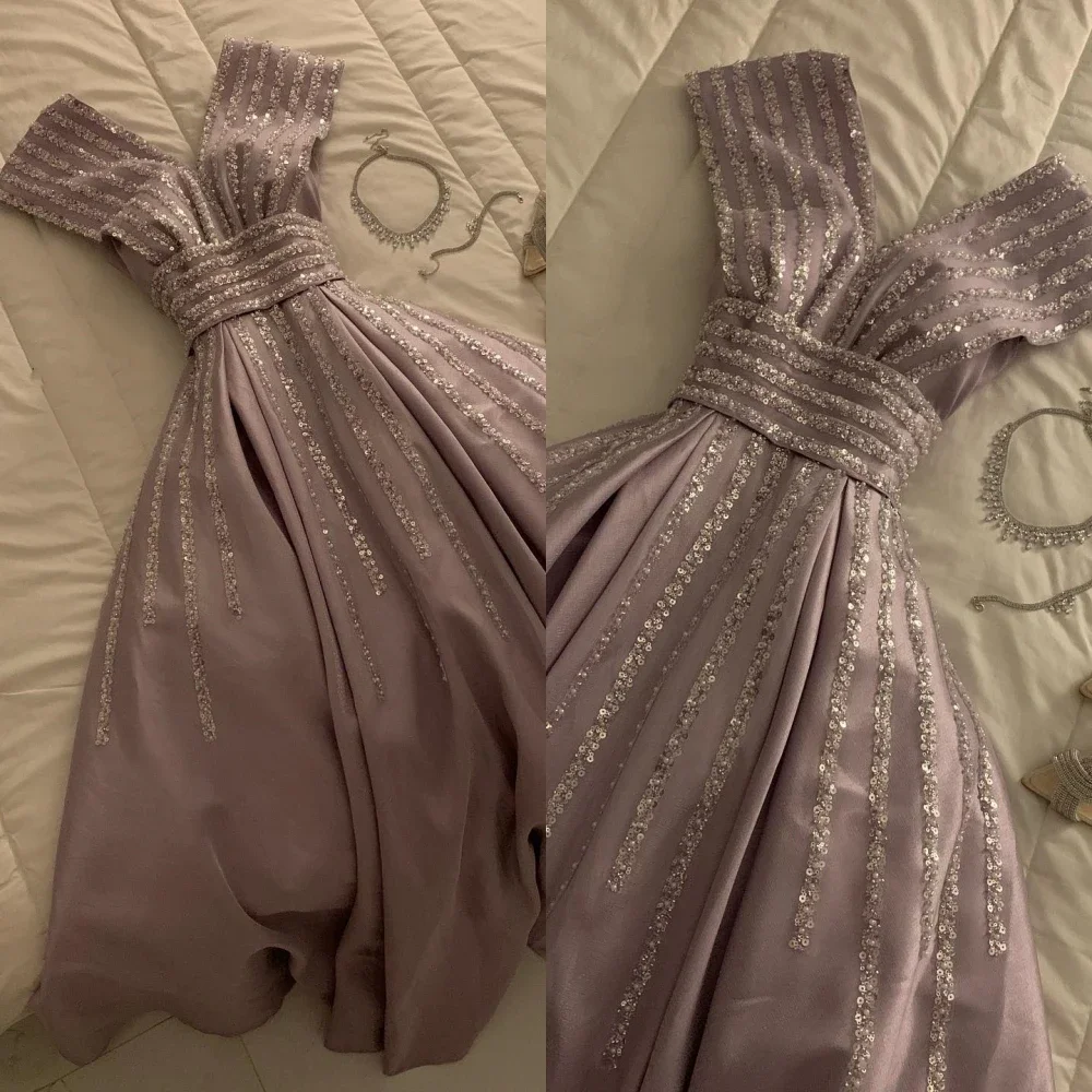 Customized Yipeisha Sparkle Elegant A-line Sweetheart V-neck Midi Dresses Ball Gown Party Dresses Charmeuse Evening High Quality
