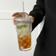 Tazza da caffè in vetro trasparente a strisce da 600 ml con coperchio e senza coperchio cannuccia per succo di caffè freddo bicchieri tazze bicchieri