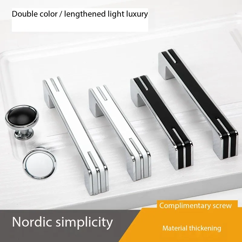 Schwarzer nordischer minimalistischer Schranktürgriff, amerikanischer weißer Schrank, Kleiderschrank, Weinschrank, kleiner Griff, runde Schubladenknöpfe