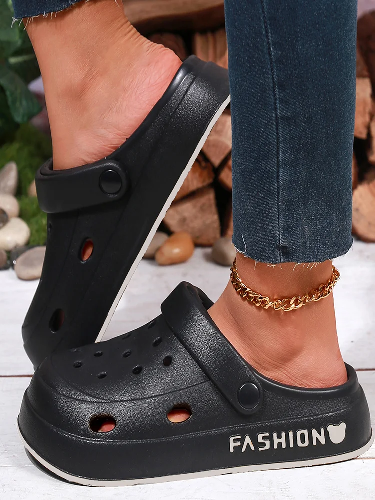 2025, neue Sommer-Hausschuhe für Erwachsene, Loch-Hausschuhe für Damen, Sommer, Outdoor-Bekleidung, Baotou-Strand-Hausschuhe Image