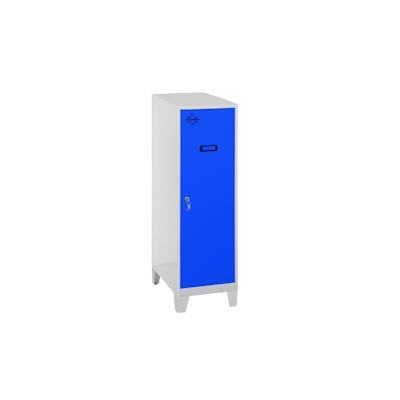 PROREGAL Schließfachschrank AMEGO | HxBxT 101,5x30x50cm | 1x Fachboden | Mit Standfüße | Blau-Weiß | Spind Schließfach Garderobe Image