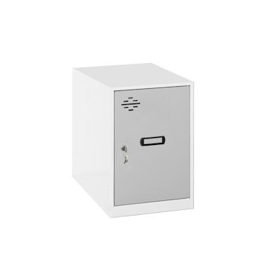 PROREGAL Schließfachwürfel AMEGO | HxBxT 47,5x40x50cm | Ohne Standfüße | Grau-Weiß | Spind Schließfach Garderobe Image