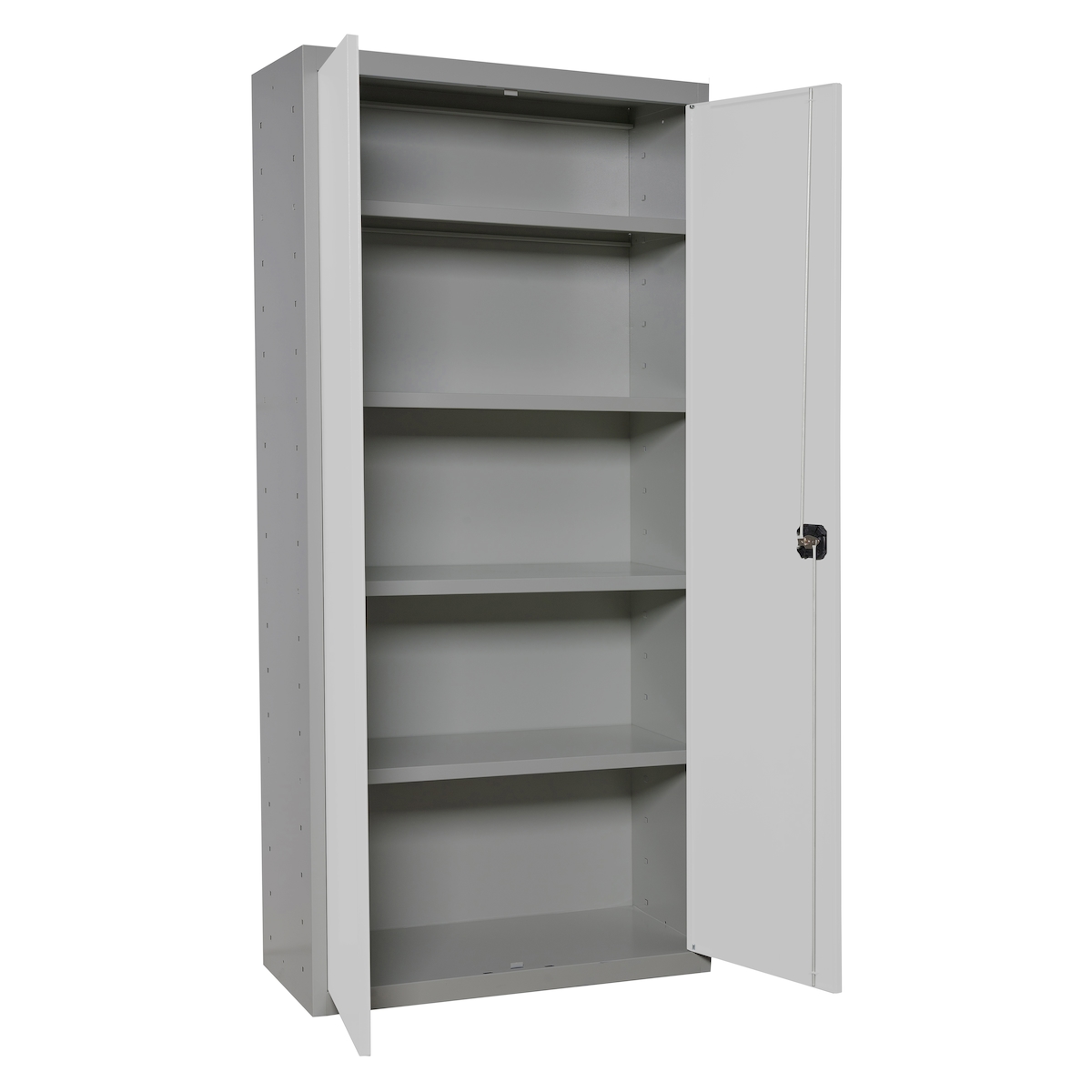 Proregal Stahlschrank AMEGO | HxBxT 180x80x40cm | 4x Fachboden | Weiß-Grau Image