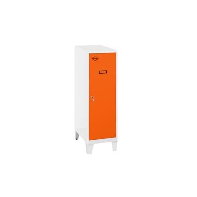 PROREGAL Schließfachschrank AMEGO | HxBxT 101,5x30x50cm | 1x Fachboden | Mit Standfüße | Orange-Weiß | Spind Schließfach Garderobe Image