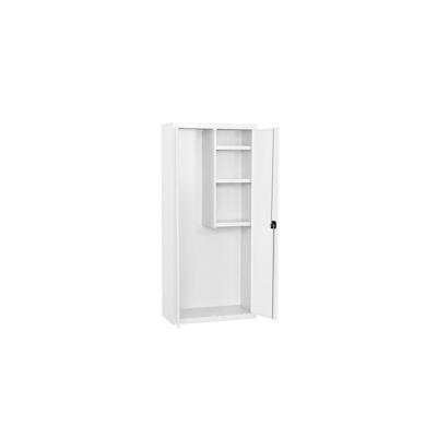 PROREGAL Putzmittelschrank AMEGO | HxBxT 180x80x40cm | 3x Fachboden | Weiß-Weiß | Metallschrank Haushaltsschrank Image