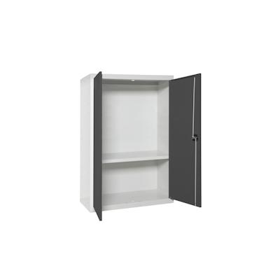 PROREGAL Stahlschrank AMEGO | HxBxT 90x80x40cm | 1x Fachboden | Anthrazit-Weiß | Metallschrank Flügeltürenschrank Image
