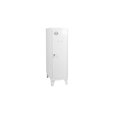 PROREGAL Schließfachschrank AMEGO | HxBxT 101,5x40x50cm | 1x Fachboden | Mit Standfüße | Weiß-Weiß | Spind Schließfach Garderobe Image