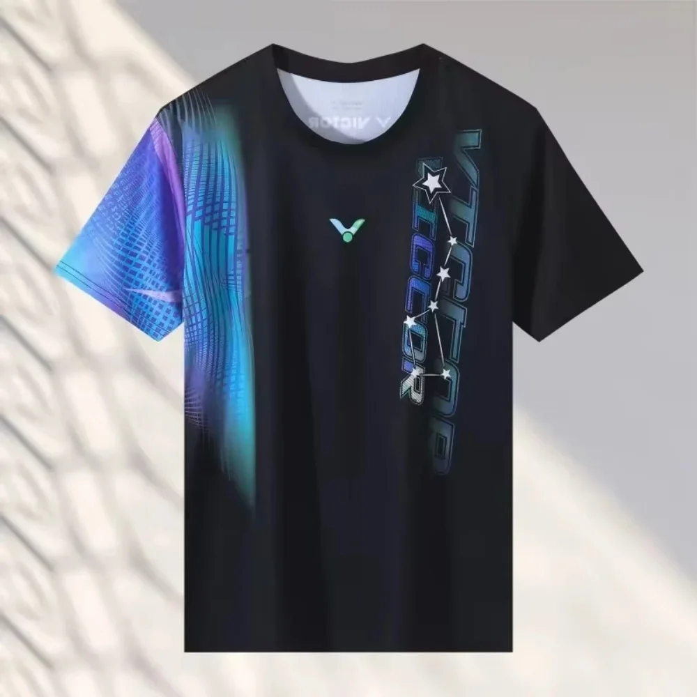 2025 New Badminton Game Clothing Breathable Quick-Dry Training Short Sleeve Suit Adult Children Sports Short Sleeve Traininguit